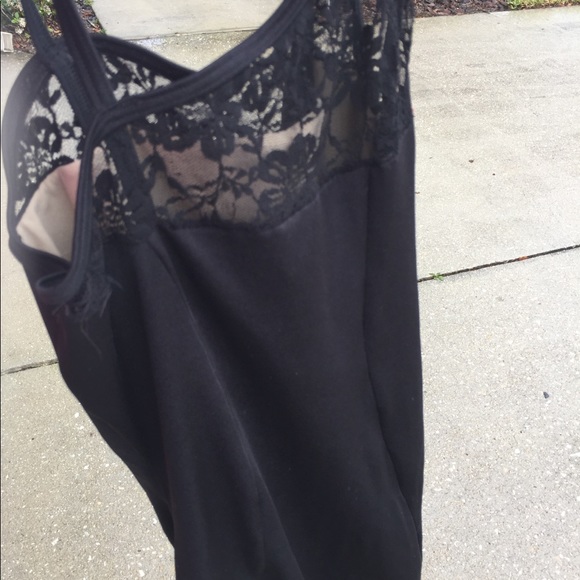 Leotard with slanted lace on top - Picture 2 of 2